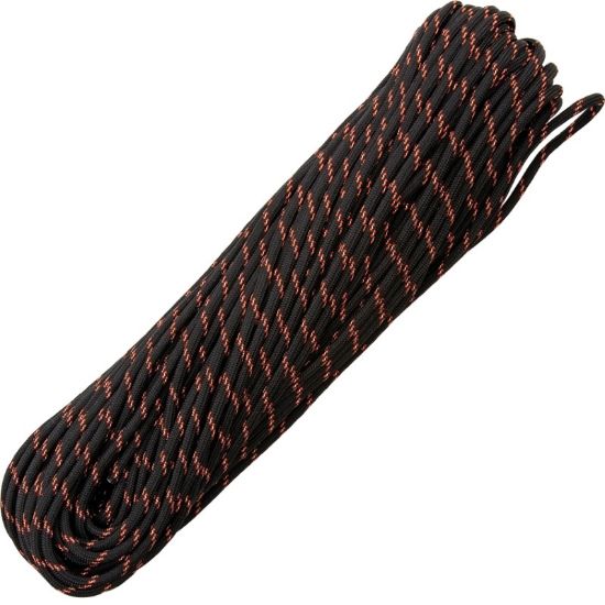 Parachute Cord Black/Orange reflective