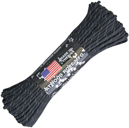 Parachute Cord Black Reflective