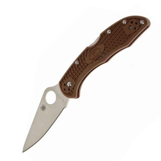 Bilde av Spyderco Delica Flat Ground Brown